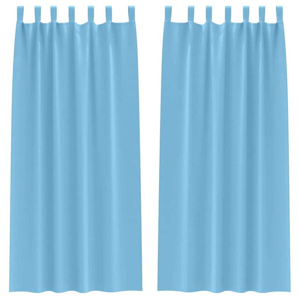 vidaXL Verdunkelungs-Vorh&auml;nge mit Ringen 2 pcs Himmelblau 260 x 140 cm