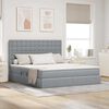 vidaXL Aufbewahrungsbett mit Matratze Hellgrau 180 x 200 cm Polyester