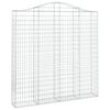 vidaXL Gabione mit Hochbogen 200x30x200/220 cm Verzinktes Eisen