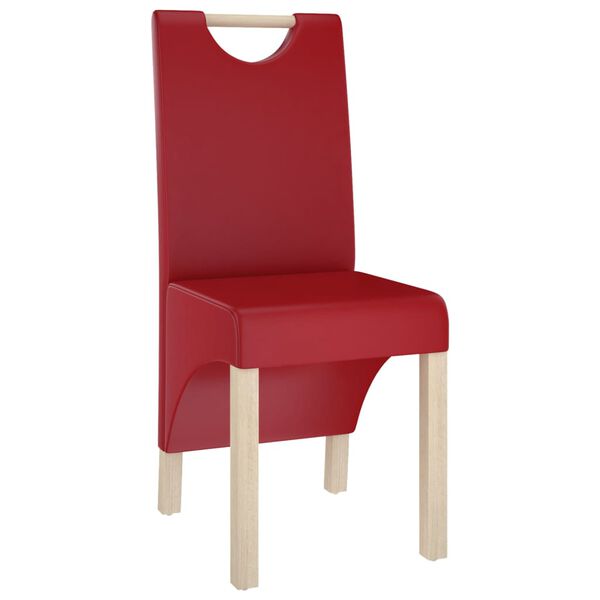 vidaXL Esszimmerst&uuml;hle 4 Stk. Weinrot Kunstleder