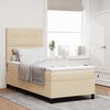 vidaXL Boxspringbett mit Matratze mit Kopfteil Creme 90 x 190 cm Stoff