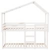 vidaXL Etagenbett mit Dach Wei&szlig; 90x200 cm Massivholz Kiefer