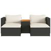 vidaXL 5tlg. Garten-Sofagarnitur mit Kissen Schwarz Poly Rattan Akazie