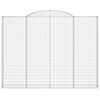 vidaXL Gabione mit Hochbogen 300x30x220/240 cm Verzinktes Eisen