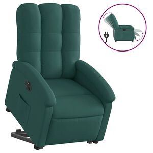 vidaXL Relaxsessel mit Aufstehhilfe Elektrisch Dunkelgr&uuml;n Stoff
