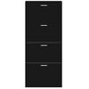 vidaXL Schuhschrank Schwarz 59x17x150 cm Holzwerkstoff