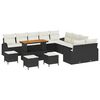 vidaXL Garten-Sofa-Set mit Kissen 14 pcs Schwarz und Creme
