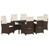 vidaXL Garten Essgruppe mit Kissen 7 pcs Braun Poly-Rattan