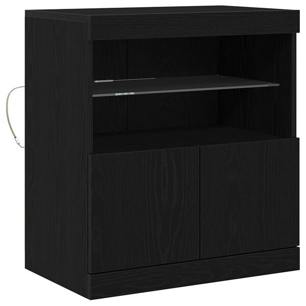 vidaXL LED-Sideboard Schwarz 60,5 x 37 x 67 cm Holzwerkstoff