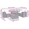 vidaXL 6-tlg. Garten-Sofagarnitur mit Kissen Grau Poly Rattan