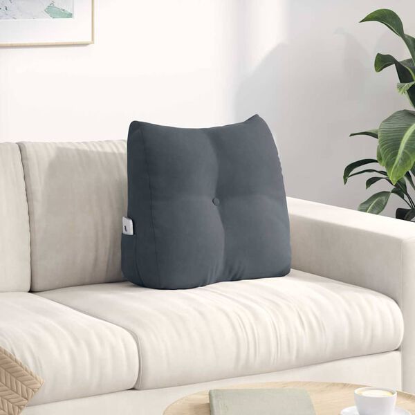 vidaXL R&uuml;ckenkissen Dunkelgrau 45 x 24 x 50 cm Samt