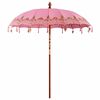 vidaXL Balinesischer Sonnenschirm mit Sockel Rosa 215 x 215 x 260 cm
