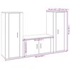 vidaXL 3-tlg. TV-Schrank-Set Braun Eichen-Optik Holzwerkstoff
