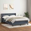 vidaXL Boxspringbett mit Matratze Dunkelgrau 140x210 cm Samt