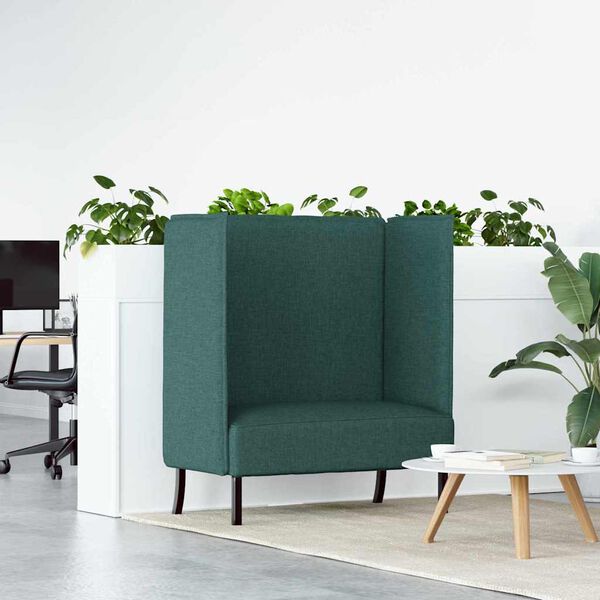 vidaXL Hoher R&uuml;cken Sofa 101cm Dunkelgr&uuml;n Stoff