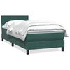 vidaXL Boxspringbett mit Matratze Dunkelgr&uuml;n 90x210 cm Samt