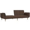 vidaXL Schlafsofa 2-Sitzer mit Hocker & Zwei Kissen Braun Stoff