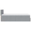 vidaXL Ottomane Bett mit Matratze & LEDs Hellgrau 90x200 cm Stoff