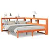 vidaXL Massivholzbett mit Regal ohne Matratze Wachsbraun 140x190 cm