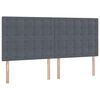 vidaXL Bett mit Stauraum und LED mit LED Dunkelgrau 200 x 200 cm Samt