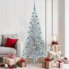 vidaXL Weihnachtsbaum mit 300 LEDs mit Ständer Silber 180 cm Haustier