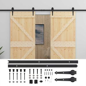 vidaXL Schiebet&uuml;r 2 stk. 80 x 210 cm Massives Kiefernholz