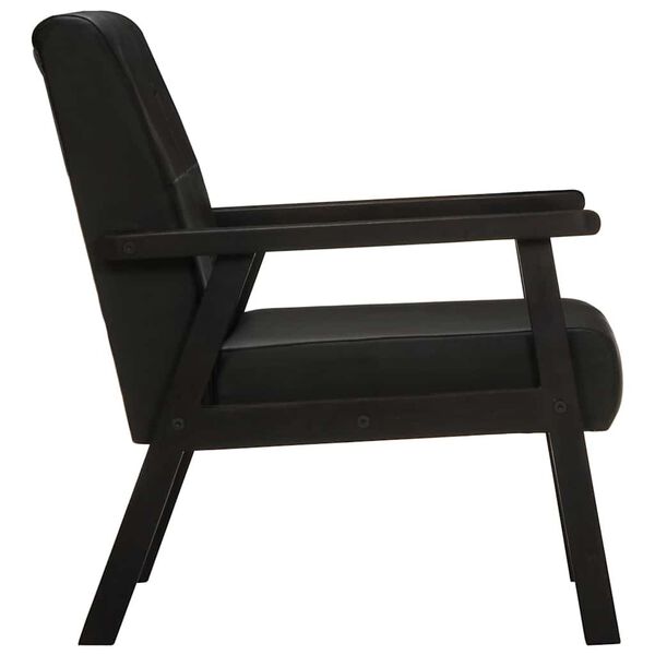 vidaXL Sessel Schwarz Echtleder