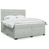 vidaXL Boxspringbett mit Matratze Hellgrau 180x200 cm Samt