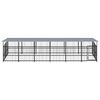 vidaXL Outdoor-Hundezwinger mit Dach Stahl 11,26 m&sup2;