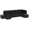 vidaXL Gartensofa-set mit Kissen 7 pcs Schwarz Poly Rattan
