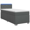 vidaXL Boxspringbett mit Matratze und LED Dunkelgrau 90 x 200 cm Stoff