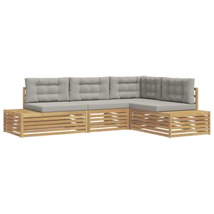 vidaXL 5 stk. Outdoor-Sofagarnitur Polyester Wei&szlig;