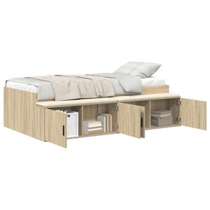 vidaXL Bettrahmen mit Speicher Sonoma-Eiche 90 x 200 cm Holzwerkstoff