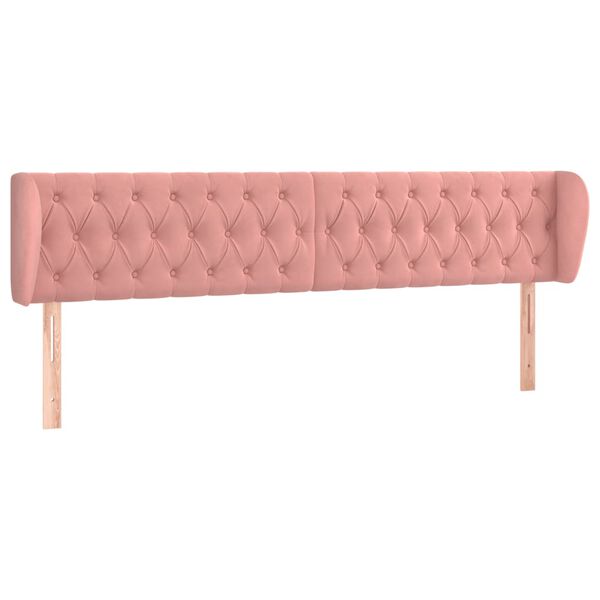 vidaXL Kopfteil mit Ohren Rosa 183x23x78/88 cm Samt