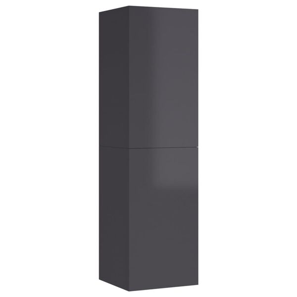 vidaXL TV-Schrank Hochglanz-Grau 30,5x30x110 cm Holzwerkstoff
