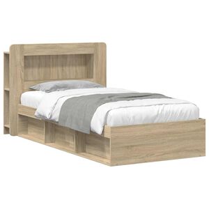 vidaXL Bettgestell mit Stauraum Sonoma-Eiche 75 x 190 cm Holzwerkstoff