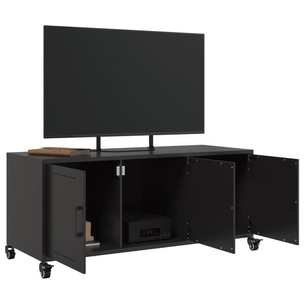 vidaXL TV-Schrank Schwarz 100,5x39x43,5 cm Stahl
