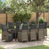vidaXL Garten Essgruppe mit Kissen 9 pcs Beige Poly Rattan