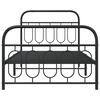 vidaXL Bettgestell mit Kopf- und Fu&szlig;teil Metall Schwarz 100x200 cm