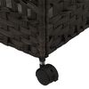 vidaXL W&auml;schekorb mit Rollen Dunkelbraun 66x35x60 cm Rattan