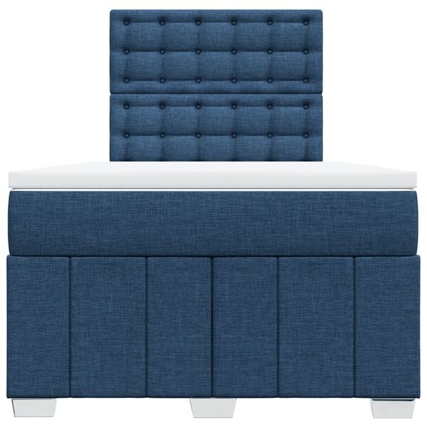 vidaXL Boxspringbett mit Matratze Blau 120x200 cm Stoff