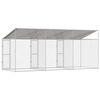 vidaXL Hundek&auml;fig mit Dach Silber 600 x 200 x 258 cm Stahl und PE