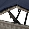 vidaXL Doppelte Sonnenliege mit Dach Grau 205 x 129 x 200 cm PE Rattan