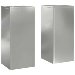 vidaXL Pflanzenst&auml;nder 2 pcs Silber 24 x 24 x 55 cm Verzinkter Stahl