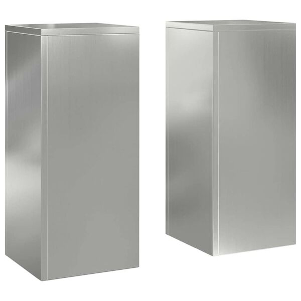 vidaXL Pflanzenständer 2 pcs Silber 24 x 24 x 55 cm Verzinkter Stahl
