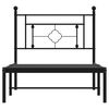 vidaXL Bettgestell mit Kopfteil Metall Schwarz 90x200 cm