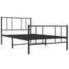 vidaXL Bettgestell mit Kopf- und Fu&szlig;teil Metall Schwarz 90x190 cm