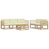 vidaXL Outdoor-Sofagarnitur 6 stk. 5-Sitzer Wei&szlig; und Creme