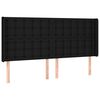 vidaXL Boxspringbett mit Matratze & LED Schwarz 160x200 cm Stoff