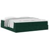 vidaXL Ottoman-Bett mit Matratzen Dunkelgr&uuml;n 200x200 cm Samt